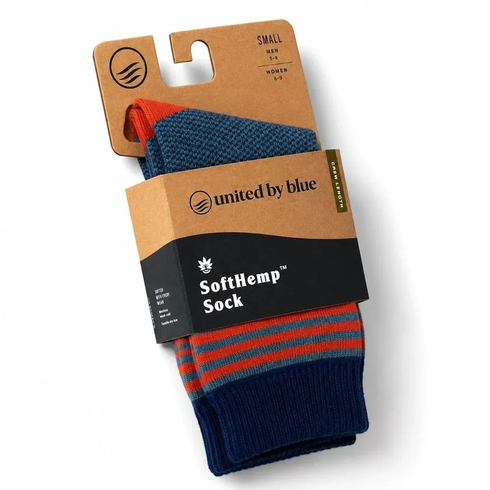 United By Blue SoftHemp Crew Socks NWT Eco Hiking Travel Outdoor Small Green